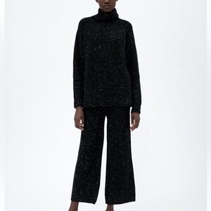 SOLD Zara Knit Set - Turtleneck Sweater and Wide Leg Knit Pants